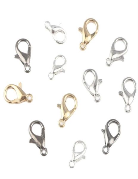 

50pcslot zinc alloy lobster hooks clasps for jewelry making handmade diy necklace bracelet chain jewellery findings accessories8270723, Blue;slivery