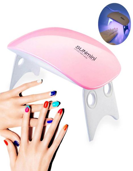 

portable mini 6w led lamp nail dryer usb charge 30s 60s timer led light quick dry nails gel manicure for nail art1229347