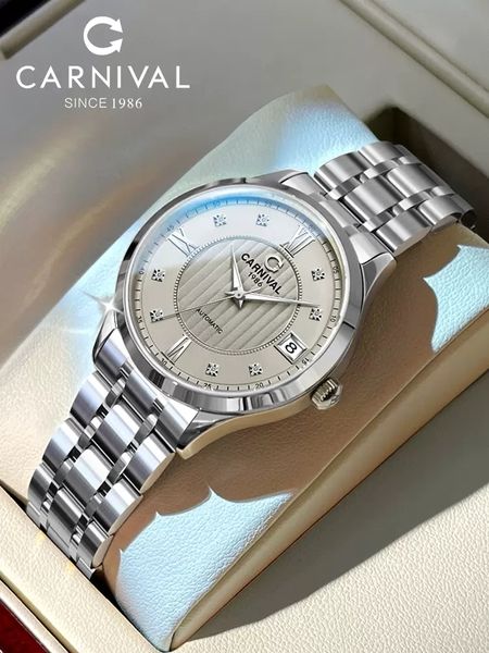 

other watches 2023 carnival fashion women mechanical 316l sapphire stainless steel waterproof miyota movement automatic watch 230714, Slivery;black