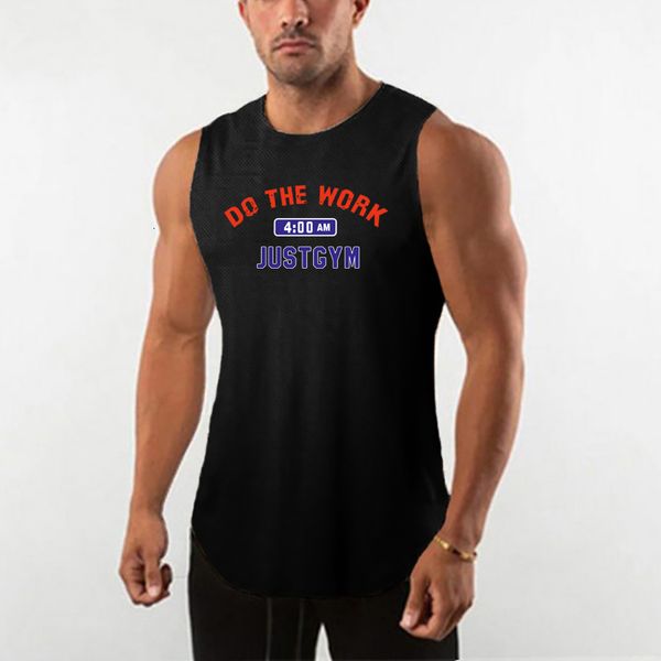 

mens tank summer workout gym mesh men fitness casual musculation clothing bodybuilding sport sleeveless shirt quick dry vest 230713, White;black