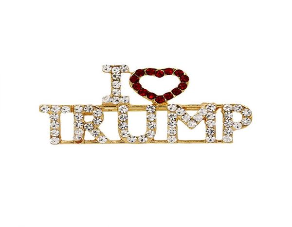 

i love trump brooch pins shining rhinestone letter glitter brooches women fashion crystal heart pins party favor gift t3705641717, Gray