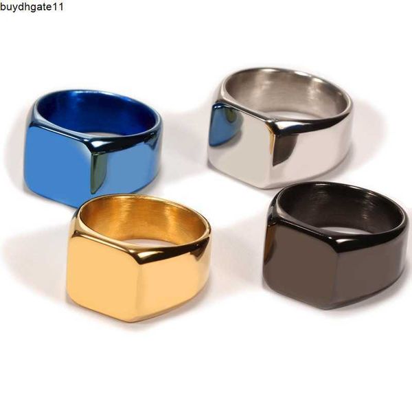 

fashion accessories titanium steel jewelry simple bare square men's personality ring smooth titanium, Silver