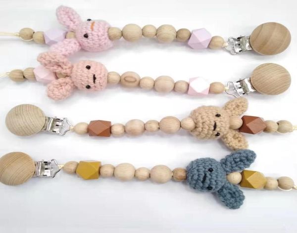 

baby pacifier clips beech pacifiers soother cartoon rabbit woodiness holder beaded clip chain nipple teether dummy strap chains in4003609