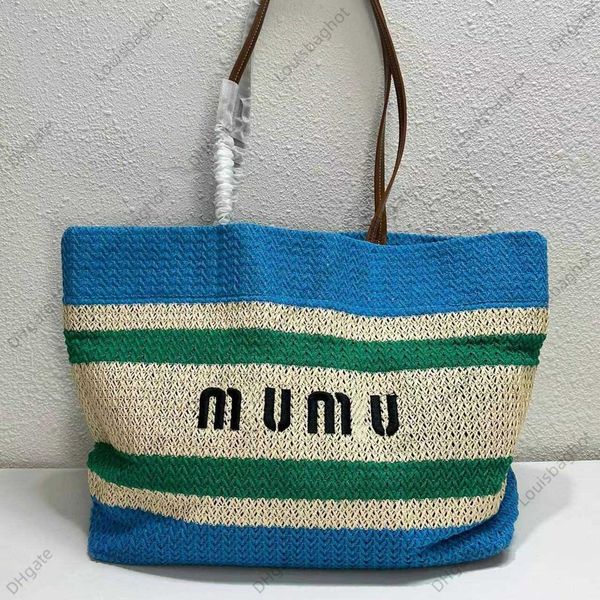 

summer street trend colored knitted beach wrap shoulder strap one shoulder tote bag