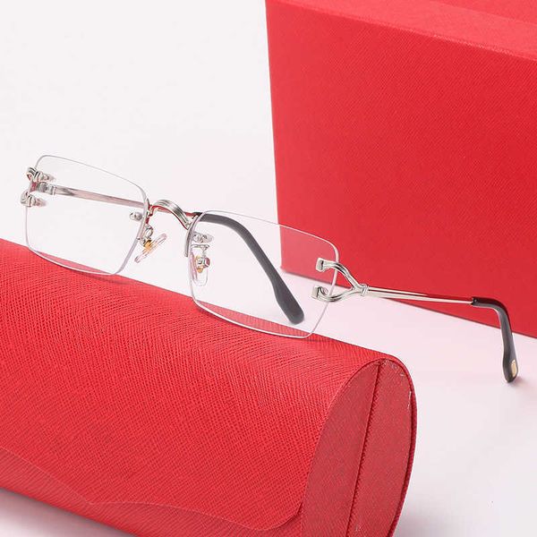 

Fashion carti top sunglasses New Sunglasses Women's small square frameless Street glasses personalized claw legs with logo box
