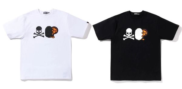 

designer mens t-shirts summer colorful letter lovers camouflage cartoon monkey short sleeve luxury brand lovers loose t-shirts clothing pull, White;black