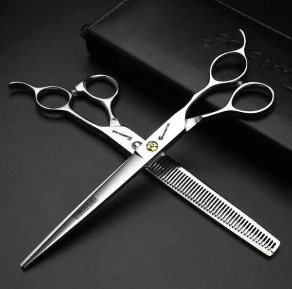 

japan 440c professional 75 inch pet hair dog grooming cuttingthinning hairdressing scissors set1333470