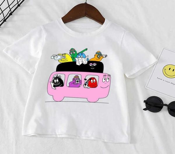 

tshirts new children039s cartoon barbapapa cate clothes for children 2021 printing summer kawaii short sleeved tshirt ooo59918655, Blue