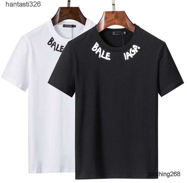 

2023 designer brand tees t shirts pure cotton short sleeve shirt simple letter printed summer casual men clothing size 768768, White;black