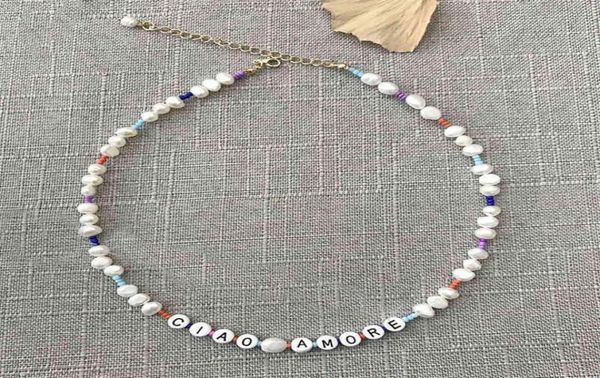 

creative yin yang charm beads pendant necklace baroque freshwater pearl gossip yellow orange blue dice necklace stainless steel ch5381938, Silver