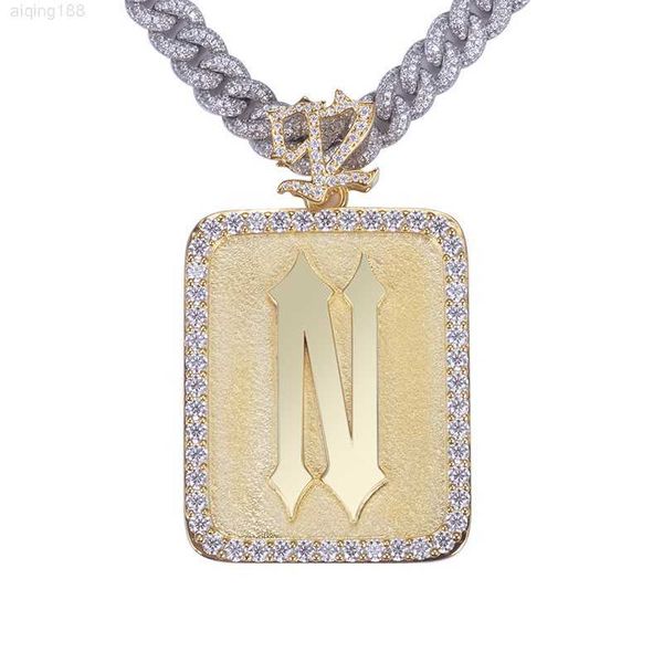 

hip hop "n" letter 925 sterling silver moissanite pendant for man