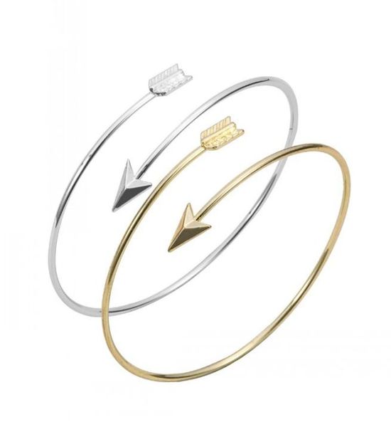 

fashion jewelry arrow bracelets alloy opening arrow charm bangles for women adjustable cuff bracelet gold silver black9206017, Golden;silver