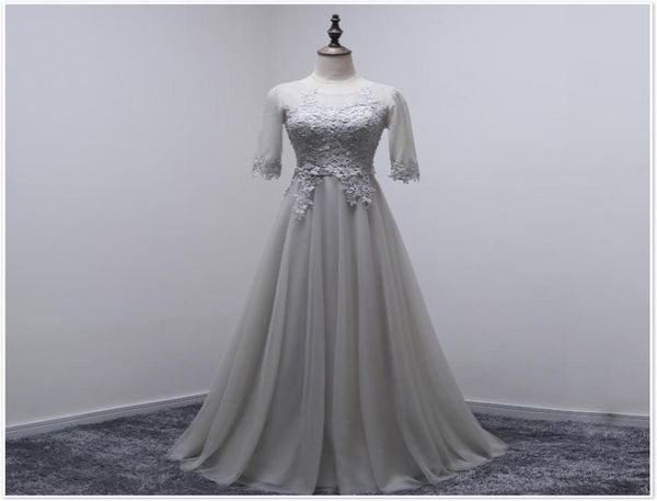 

in stock prom dresses 2016 half sleeves lace appliques ruched long evening gowns 2017 silver pink formal party dress6206879, Black;red