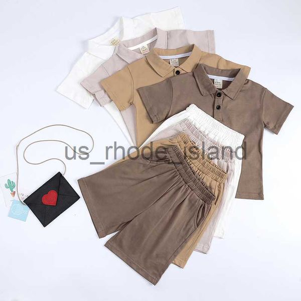 

t-shirts summer boys casual clothing sets outfits for kids clothes short sleeved turn-down collar polo shirt and short pants cotton sport su, Blue