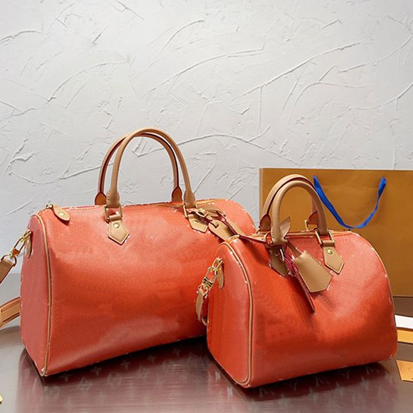 

large capacity pillow bag plain tote bags women handbags cowhide genuine leather classic white letter print zipper open travel shopping bag