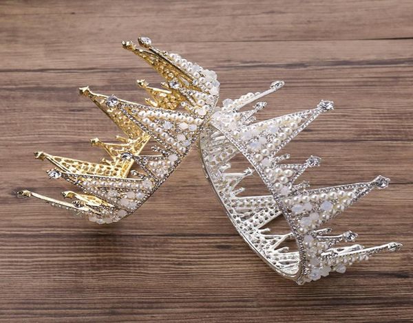 

new princess headwear chic bridal tiaras accessories stunning crystals pearls wedding tiaras and crowns 121016893890, White;golden