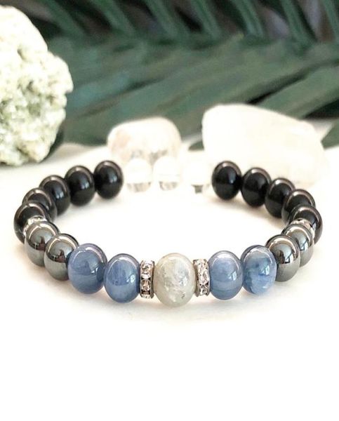 

mg0880 new design mens a garde kyanite bracelet natural hematite labradorite bracelet handmade black tourmaline jewelry4386804