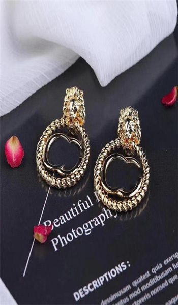 

fashion retro earrings studs retro letters designer earrings women brand earrings studs gift for party anniversary2266203, Golden