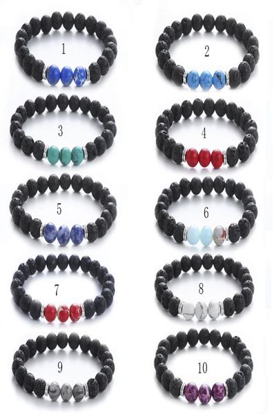 

new arrival natural lava stone bracelets for women men healing emperor turquoise rock beads chains bangle fashion yoga jewelry gif4349885, Black