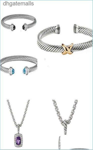 

silver torque bangle necklace dy jewelrys bracelet sliver mens womens platinum pearl head fashion versatile bracelets jewelr6371604, Black