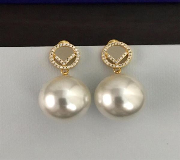 

fashion brand womens earring studs with pearls f designers women ear rings party suit luxury wedding jewelry premium jewelrys2087996, Silver