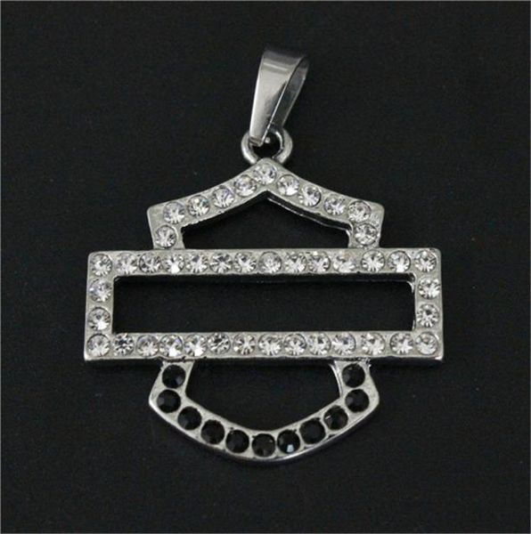 

5pcslot biker style crystal pendant 316l stainless steel jewelry popular selling motorcycles pendant6184852, Silver