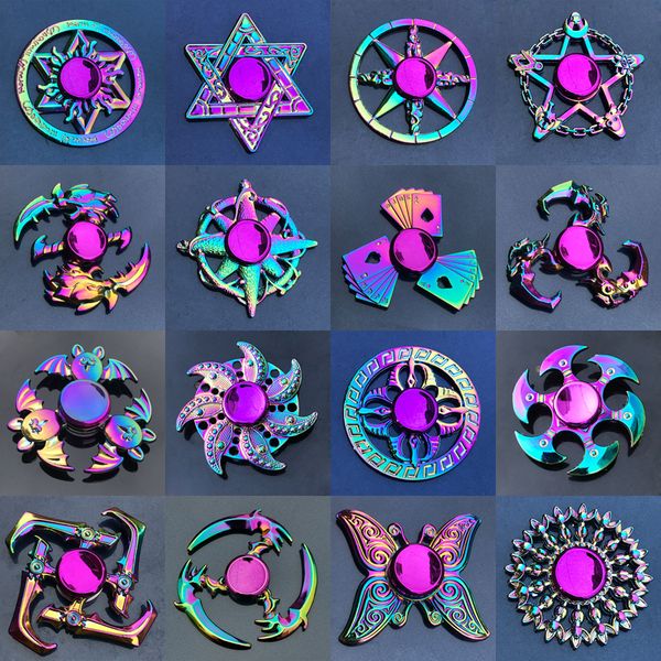 

Rainbow Multi Styles Fidget Spinner Finger Toy Zinc Alloy Metal Hand Spinners Fingertip Gyro Spinning Top Stress Relief Decompression Toys Anxiety Reliever