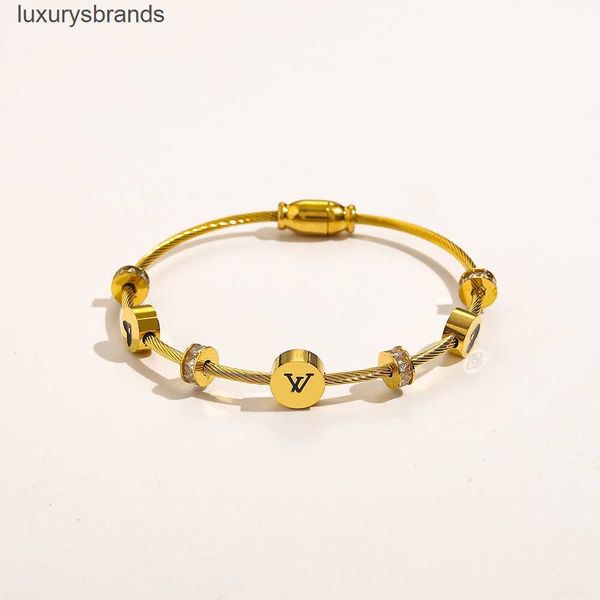 

classic style bracelets women bangle luxury designer jewelry crystal 18k gold plated stainless steel lovers gift bangles mens bracelet zg116, Black