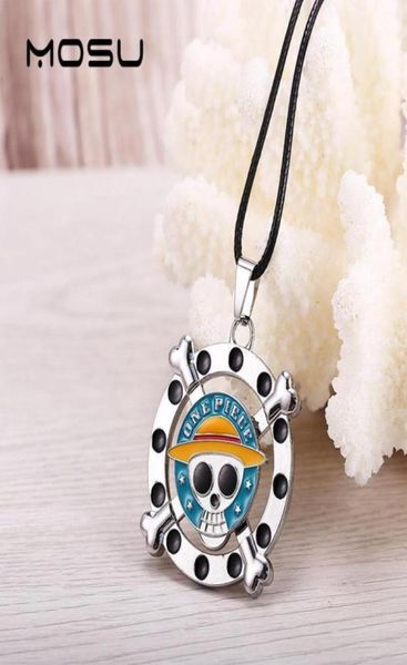 

pendant necklaces mosu 12pcs lots anime one piece necklace rotatable luffy cosplay metal jewelry can drop41706076142028, Silver