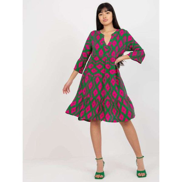 

tong fashion plus size women v neck short sleeve printed dress, Black;gray