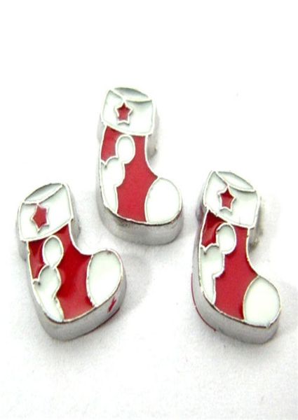 

new design fc332 floating locket charms 10pcs christmas sock for floating living locket as gift wholes 6087640, Blue;slivery