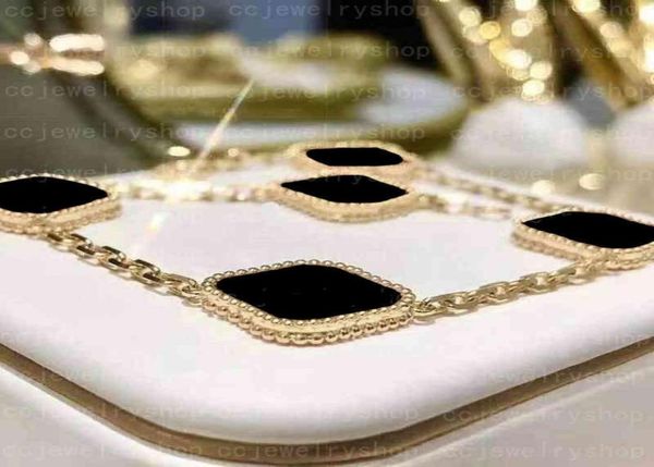 

colors 10 fashion classic 4four leaf clover charm bracelets bangle chain 18k gold agate shell motherofpearl for womengirl wedd2658822, Golden;silver