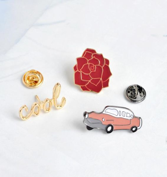 

word quotcoolquot flower sedan special enamel combination lapel decoration creative brooch jewel gift to girl pins7768875, Gray