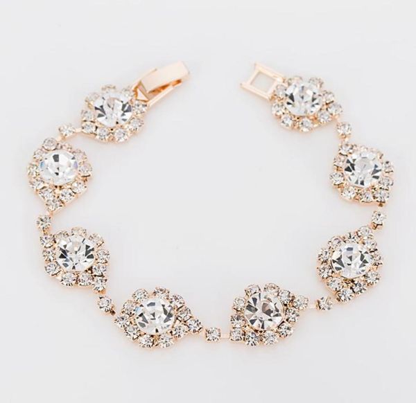 

whole fashion shining crystal bracelets gold silver plated bracelet bangles jewelry accessories for women lady wedding party1900854, Black