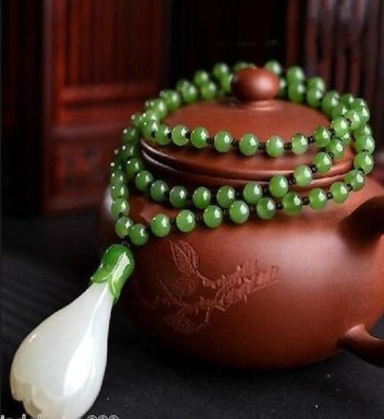 

chinese handcarved 100 natural nephrite white jade magnolia pendant necklace3798900, Silver