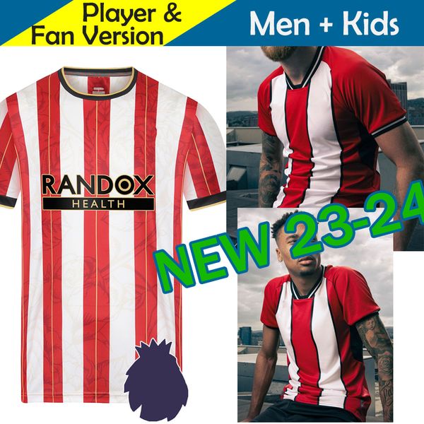

23 24 sheffield soccer jerseys promotion kids kit player version training uniteds home away third football shirt goalkeeper brewster berge m, Black;yellow