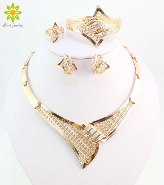 

women african costume jewelry set gold plated nigerian wedding african beads crystal necklace jewelry set2134643, Slivery;golden