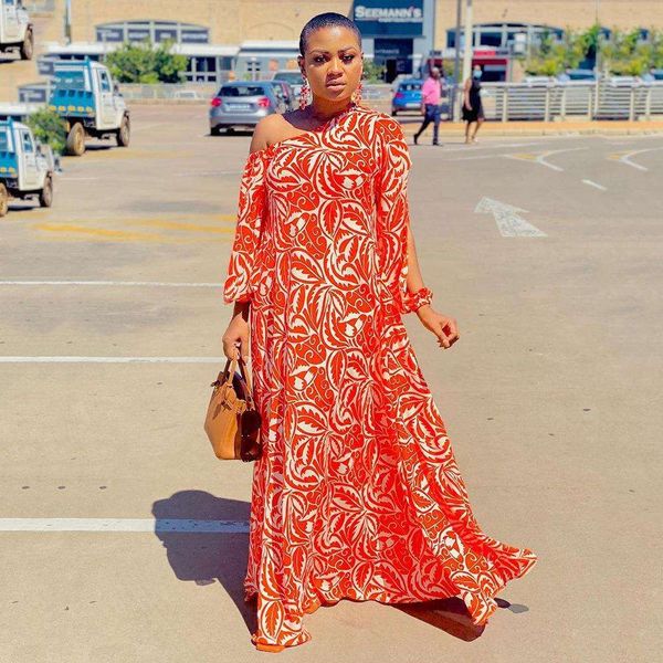 

summer printed dress for woman shoulder half sleeves loose sexy, Black;gray