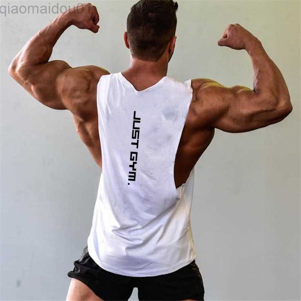

men' tank brand gym clothing fitness mens open side cut off t-shirts dropped armholes bodybuilding tank workout sleeveless vest l230, White;black