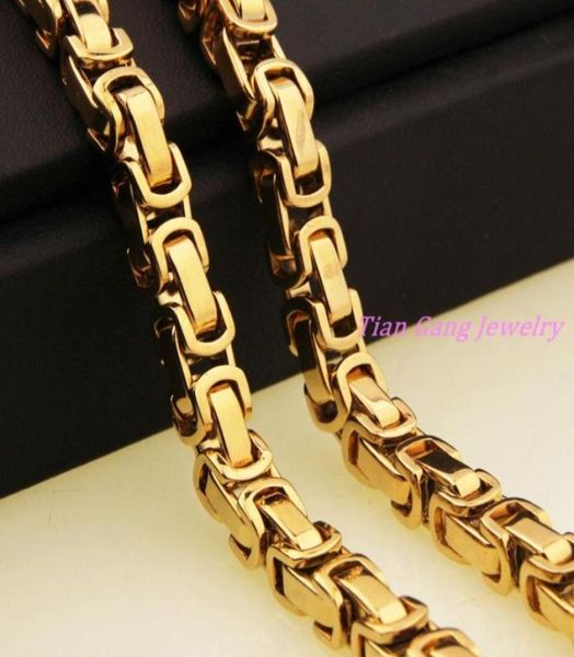 

7quot40quot 8mm fashion jewelry trendy byzantine chain men039s 316l stainless steel necklace mens gold chains necklaces9477835, Silver