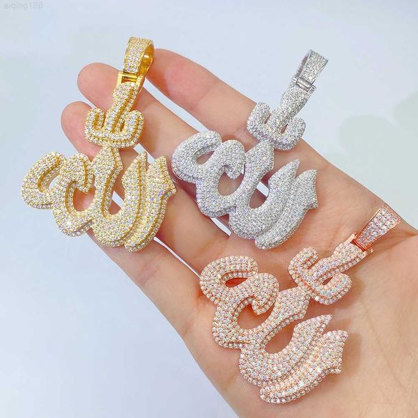 

luxury dinner pendant rapper moissanite necklace pendant wholesale, Silver