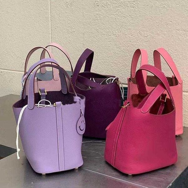 

luxury designer bag picotin lock baobao 2023 new togo layer cowhide bucket women's summer fashion high grade sense portable vegetable b