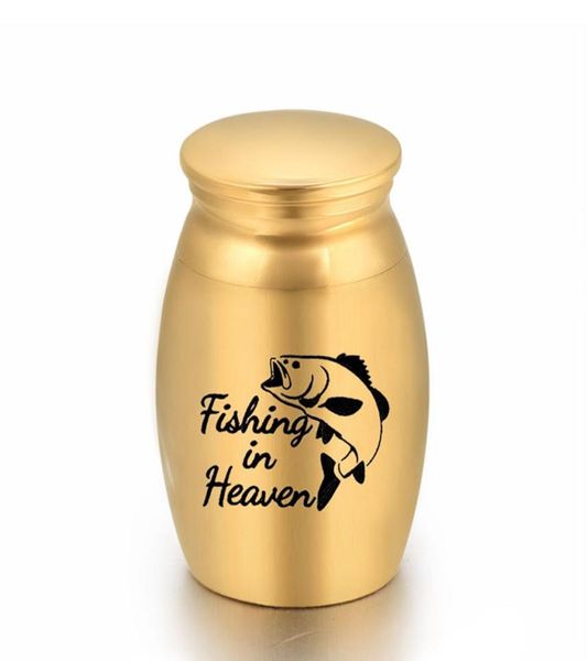 

cremation urns ashes holder keepsake pet memorial mini urn jar funeral urn pendant fishing in heaven 25x16mm3941711, Silver