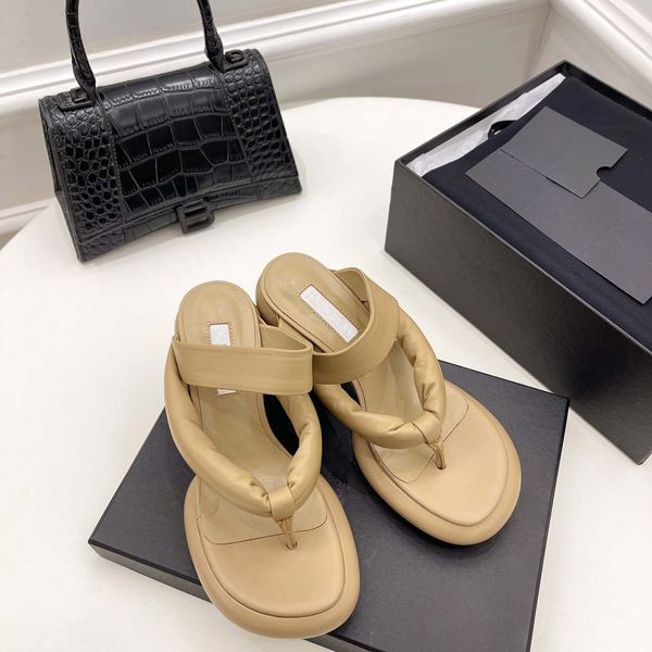 

designer slippers womans sandals platform slide specific calf leather surface imported mixed sheepskin woman slipper designers sandals high, Black