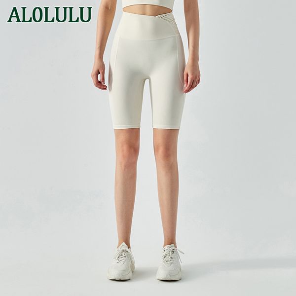 

al0lulu yoga fitness pants running sports shorts high waist tight yoga pants