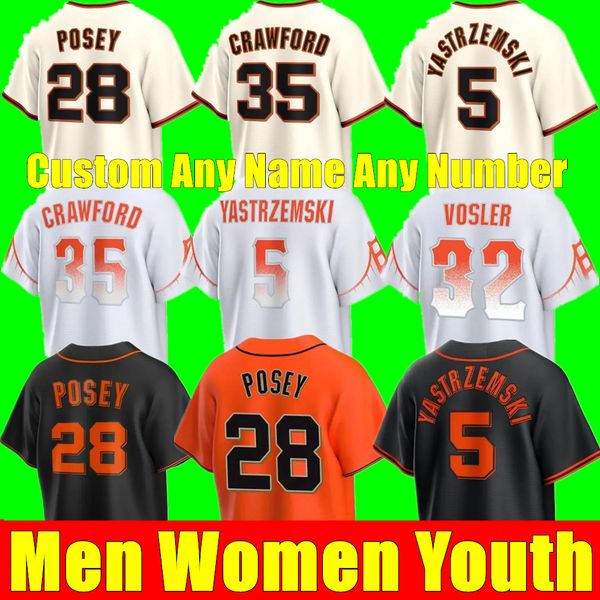 

2023 s-4xl baseball jerseys san 5 mike yastrzemski 35 brandon crawford francisco giants men women kids evan longoria joc pederson brandon be, Blue;black