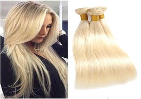 

malaysian human hair 3 bundles 613 color blonde silky straight virgin hair extensions straight 3 pieceslot 613 blonde 830inch3290066, Black