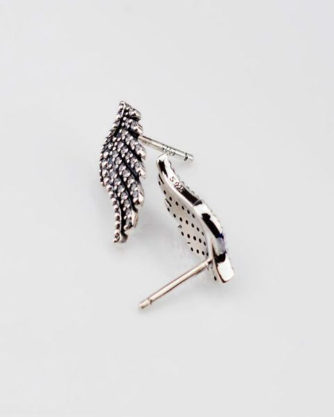 

new 2020 authentic 925 sterling silver earring majestic feathers with crystal studs earrings for women compatible gift 60221011842, Golden;silver
