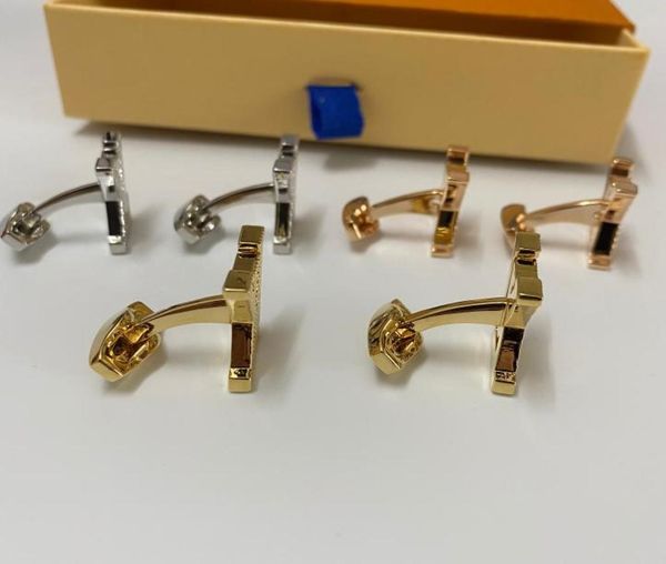 

luxury letter cuff links for men business suit french shirts sleeve copper classic jewelry gentleman glamour button fashion cuffli6459874, Silver