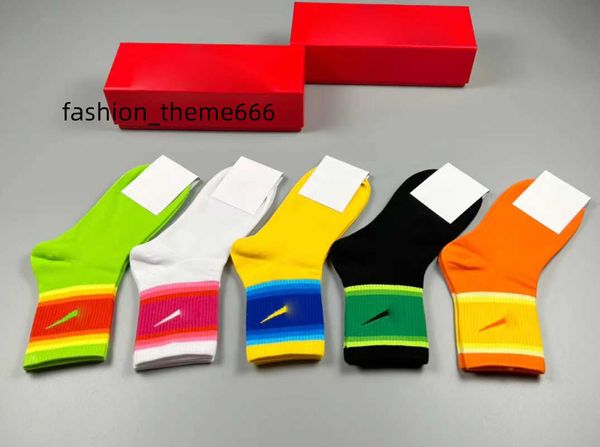

men's socks designer mens womens socks five pair sports letter printed embroidery nk cotton man woman 9 styles colors with box, Black